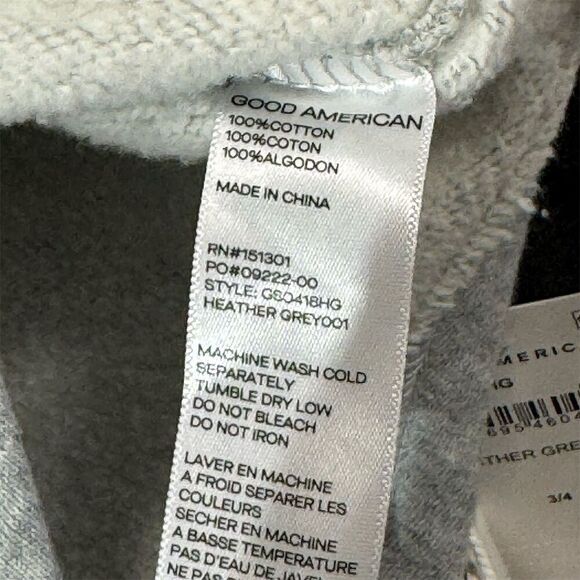 Good American Heather Grey Fleece Shirt Jacket Size 3/4 NWT $129 Cozy Button Up - Picture 9 of 9